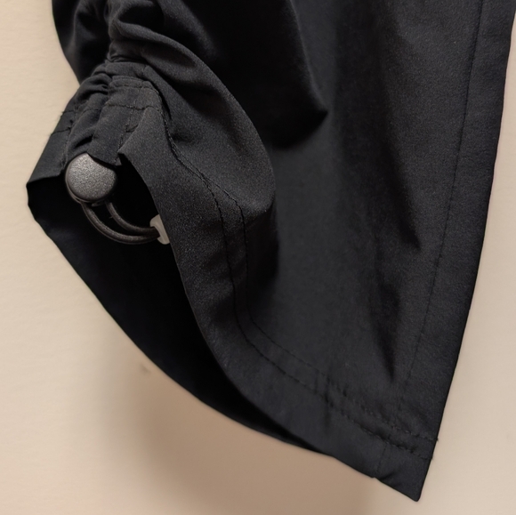 Apana Lightweight Ruched Corded Drawstring Hem Cropped Pants Black Women's M - Picture 5 of 13